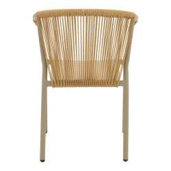 Πολυθρόνα αλουμινίου Convince pakoworld στοιβαζόμενη με καφέ σκελετό-textilene-pe rattan 56x63x82εκ