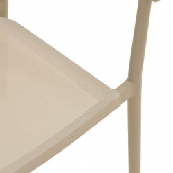 Πολυθρόνα αλουμινίου Convince pakoworld στοιβαζόμενη με καφέ σκελετό-textilene-pe rattan 56x63x82εκ