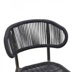 Καρέκλα αλουμινίου-pe rattan Agus pakoworld στοιβαζόμενη σε γκρι απόχρωση 55x63x77εκ