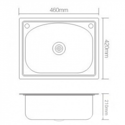 Νεροχύτης Undir ανοδείδωτος 46x42εκ