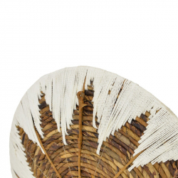 Διακοσμητικό τοίχου Circy Inart σετ 3 τεμ ψάθα σε λευκή-μπεζ απόχρωση (50x50x8εκ)