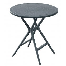 Στρογγυλό Dark Grey Τραπέζι Πολυπροπυλενίου Με Uv Προστασία 68 x 70(h)cm