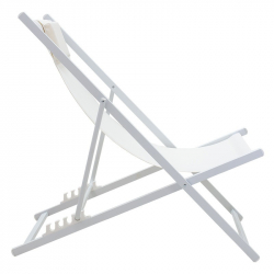 Σεζλόνγκ επαγγελματική Corte pakoworld αλουμίνιο λευκό-textilene μπεζ (61x102x92εκ)