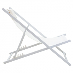 Σεζλόνγκ επαγγελματική Corte pakoworld αλουμίνιο λευκό-textilene μπεζ (61x102x92εκ)