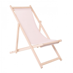 Σαιζ-Λόνγκ Ξαπλώστρα 3 θέσεων κλίσης, Οξιά Άβαφη, Textilene Εκρού, Πτυσσόμενη  56x100x80/98cm