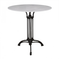ΤΡΑΠΕΖΙ Sintered Stone-Μαντέμι Τρίνυχο, Επιφάνεια 11mm Απόχρωση White Marble  Φ70  H73,5cm