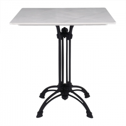 ΤΡΑΠΕΖΙ Sintered Stone-Μαντέμι Τετράνυχο, Επιφάνεια 11mm Απόχρωση White Marble  70x70  H73,5cm