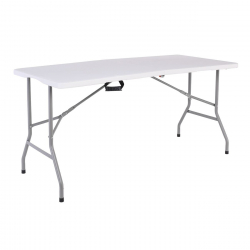 BLOW-W Τραπέζι  Συνεδρίου - Catering Πτυσσόμενο (Βαλίτσα), Μέταλλο Γκρι, HDPE Άσπρο 35mm  180x70x74cm
