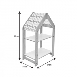 Ραφιέρα Montessori Zoilen pakoworld λευκό-μπλε mdf 50x30x80εκ