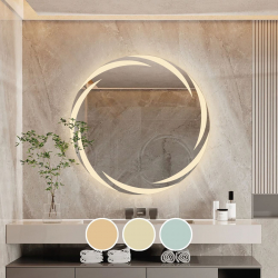 LED-1 Καθρέπτης Τοίχου - Φωτιζόμενος - Αφής, με 3 επιλογές εναλλαγής χρωμάτων  Φ60cm