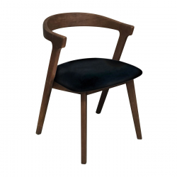 SANDRA Καρέκλα Τραπεζαρίας, Απόχρωση Καρυδί, Pu Μαύρο  52x56x76cm SANDRA Καρέκλα Τραπεζαρίας, Απόχρωση Καρυδί, Pu Μαύρο  52x56x76cm