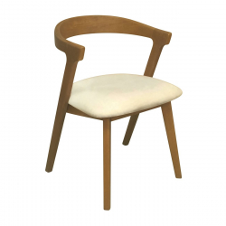 SANDRA Καρέκλα Τραπεζαρίας, Απόχρωση Φυσικό, Pu Εκρού  52x56x76cm