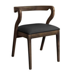 FRANKY Καρέκλα Τραπεζαρίας, Απόχρωση Καρυδί, Pu Μαύρο  50x52x71cm