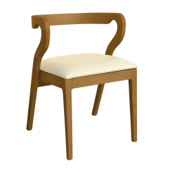 FRANKY Καρέκλα Τραπεζαρίας, Απόχρωση Φυσικό, Pu Εκρού  50x52x71cm