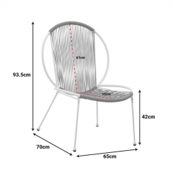Καρέκλα Dapper pakoworld λευκό μέταλλο-pe φυσικό 64.5x74.5x76εκ