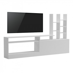 Σύνθετο σαλονιού Seruno pakoworld σε λευκή απόχρωση 170x25x100εκ