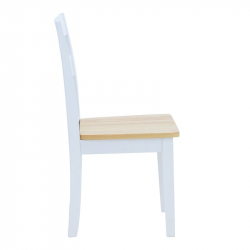 Καρέκλα York pakoworld σε λευκή-φυσική απόχρωση 39.5x47.5x89εκ