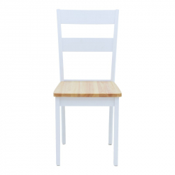 Καρέκλα York pakoworld σε λευκή-φυσική απόχρωση 39.5x47.5x89εκ