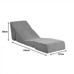 Πολυθρόνα-Κρεβάτι Ferderina pakoworld ύφασμα σε ανθρακί απόχρωση 90x76x65εκ