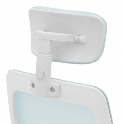 Καρέκλα γραφείου Peja pakoworld mesh ύφασμα σιελ-σκελετός λευκό 58x60x107-117εκ