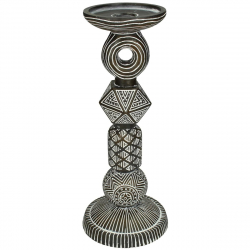 Κηροπήγιο ArteLibre Tribal Καφέ Polyresin 11.5x11.5x28cm