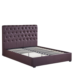 Κρεβάτι ArteLibre ARABIS Καφέ PU 220x160.5x120cm (Στρώμα 150x200cm)