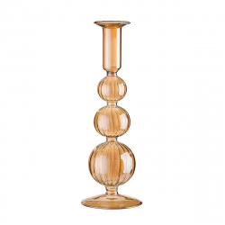 Κηροπήγιο ArteLibre Διάφανο/Μελί Γυαλί 24cm