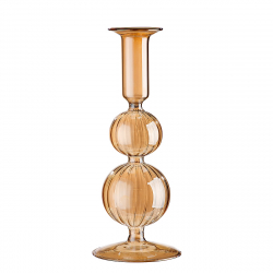 Κηροπήγιο ArteLibre Διάφανο/Μελί Γυαλί 20.5cm