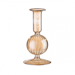 Κηροπήγιο ArteLibre Διάφανο/Μελί Γυαλί 15.5cm