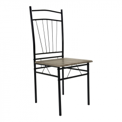 Τραπεζαρία Roza II pakoworld σετ 5τμχ mdf σε γκρι απόχρωση με γκρι μεταλλικά πόδια 110x60x74εκ