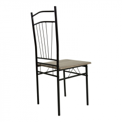 Τραπεζαρία Roza II pakoworld σετ 5τμχ mdf σε γκρι απόχρωση με γκρι μεταλλικά πόδια 110x60x74εκ