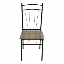 Τραπεζαρία Roza II pakoworld σετ 5τμχ mdf σε γκρι απόχρωση με γκρι μεταλλικά πόδια 110x60x74εκ