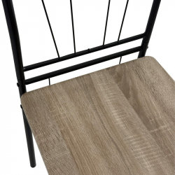 Τραπεζαρία Roza II pakoworld σετ 5τμχ mdf σε γκρι απόχρωση με γκρι μεταλλικά πόδια 110x60x74εκ