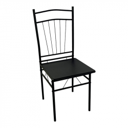 Τραπεζαρία Roza II pakoworld σετ 5τμχ mdf σε μαύρη απόχρωση με μαύρα μεταλλικά πόδια 110x60x74εκ