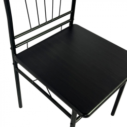 Τραπεζαρία Roza II pakoworld σετ 5τμχ mdf σε μαύρη απόχρωση με μαύρα μεταλλικά πόδια 110x60x74εκ