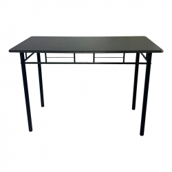 Τραπεζαρία Roza II pakoworld σετ 5τμχ mdf σε μαύρη απόχρωση με μαύρα μεταλλικά πόδια 110x60x74εκ