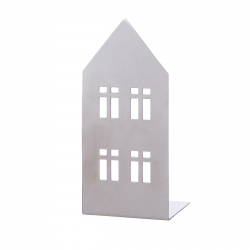 Κηροπήγιο Σπιτάκι 'Casita' Ατσάλι Ασημί 7x9.5x20cm
