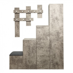 Έπιπλο εισόδου Nenich pakoworld σε γκρι oak απόχρωση 150x37x180εκ