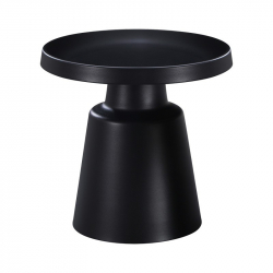 Βοηθητικό τραπέζι Ginoze Inart μέταλλο σε μαύρη απόχρωση Φ50x48.5εκ