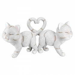 Φιγούρα Γάτα 'Kitten' Πολυρεζίνη Γκρι 7.5x20x11cm 2Τμχ