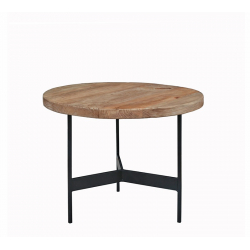 Στρογγυλό side table, μασίφ καπάκι μεταλ.βάση δ.50x39cm | ZAROS