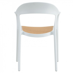 Πολυθρόνα Ember pakoworld με UV protection PP μπεζ- λευκό 52.5x56.5x81εκ. (52,5x56,5x81εκ)