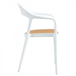 Πολυθρόνα Ember pakoworld με UV protection PP μπεζ- λευκό 52.5x56.5x81εκ. (52,5x56,5x81εκ)