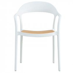 Πολυθρόνα Ember pakoworld με UV protection PP μπεζ- λευκό 52.5x56.5x81εκ. (52,5x56,5x81εκ)