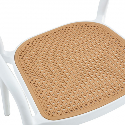 Πολυθρόνα Ember pakoworld με UV protection PP μπεζ- λευκό 52.5x56.5x81εκ. (52,5x56,5x81εκ)