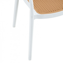 Πολυθρόνα Ember pakoworld με UV protection PP μπεζ- λευκό 52.5x56.5x81εκ. (52,5x56,5x81εκ)