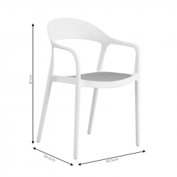 Πολυθρόνα Ember pakoworld με UV protection PP μπεζ- λευκό 52.5x56.5x81εκ. (52,5x56,5x81εκ)