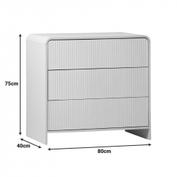 Συρταριέρα Zeplen pakoworld MDF σε λευκή απόχρωση 80x40x75εκ