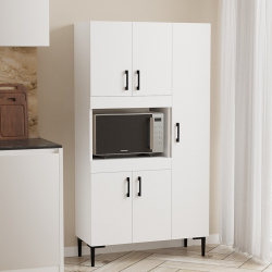 Ντουλάπα κουζίνας Defne pakoworld σε λευκή απόχρωση  89x37.5x160εκ