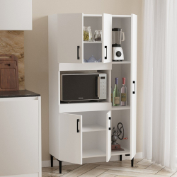 Ντουλάπα κουζίνας Defne pakoworld σε λευκή απόχρωση  89x37.5x160εκ